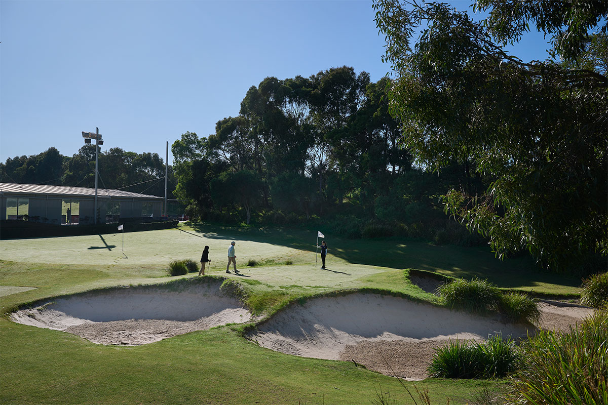Short-game practice green and bunkers in Heatherton, Melbourne